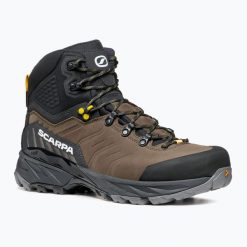 Buty trekkingowe męskie SCARPA Rush TRK Pro GTX. Brązowe buty zimowe męskie Scarpa, bez wzorów, bez obcasa, bez zapięcia. Za 839.99 zł.
