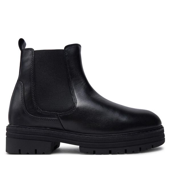 Botki Marco Tozzi. Czarne botki damskie Marco Tozzi, bez wzorów, bez obcasa, na płaskiej podeszwie, bez zapięcia. Za 259.99 zł.