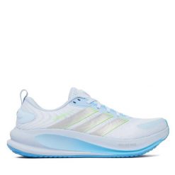 Buty do biegania adidas. Niebieskie obuwie sportowe damskie Adidas, bez wzorów, bez zapięcia, do biegania. Za 399.99 zł.