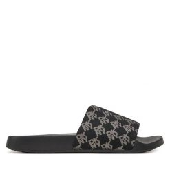 Klapki DKNY. Czarne klapki damskie DKNY, bez wzorów, bez obcasa, bez zapięcia. Za 149.99 zł.