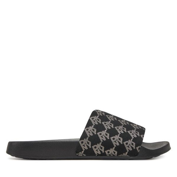 Klapki DKNY. Czarne klapki damskie DKNY, bez wzorów, bez obcasa, bez zapięcia. Za 149.99 zł.