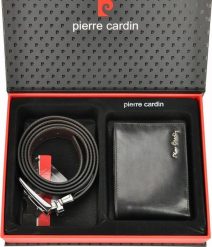 Pierre Cardin PIERRE CARDIN Zestaw prezentowy Męski Portfel + Pasek ZG-71 130 Czarny. Czarne portfele męskie Pierre Cardin, bez wzorów. Za 219.00 zł.