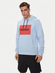 Hugo Bluza Duratschi223 50473168 Niebieski Regular Fit. Niebieskie bluzy męskie Hugo, m, bez wzorów, z bawełny, bez ramiączek, bez kaptura. Za 409.99 zł.