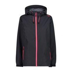 Kurtka przeciwdeszczowa damska z kapturem CMP. Brązowe kurtki sportowe damskie CMP, bez wzorów, bez ramiączek, z kapturem, trekkingowe. Za 219.00 zł.