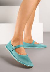 Zielone Balerinki Espadryle z Przeszyciami i Paskiem Firionea. Zielone balerinki damskie Renee, na lato, bez wzorów, eleganckie, bez obcasa, bez zapięcia. Za 44.99 zł.