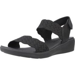 Sandały SKECHERS ARYA Czarny. Czarne sandały damskie Skechers, bez wzorów, z materiału, bez obcasa, bez zapięcia. Za 390.00 zł.