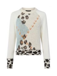 Marc Cain bluza z zawartością alpaki i moheru Kobiety Materiał dresowy biały|wielokolorowy, 44. Białe bluzy damskie Marc Cain, bez wzorów, z dresówki, eleganckie, bez ramiączek, bez kaptura. Za 1,099.95 zł.