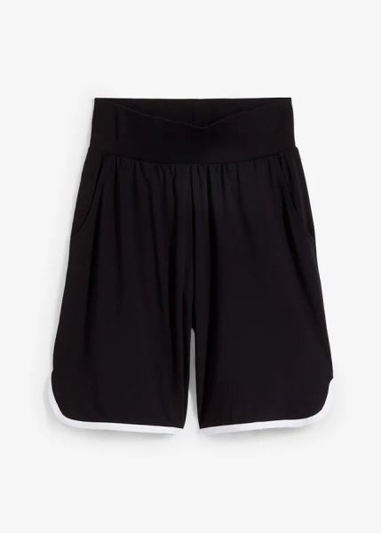 Szybko schnące bermudy. Czarne spodnie dresowe damskie bonprix, bez wzorów, sportowe. Za 72.99 zł.