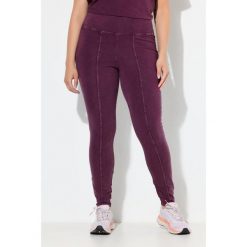 Damskie Legginsy styl vintage wąskie nogawki wysoki stan kieszeń. Czerwone legginsy damskie Ulla Popken, bez wzorów, z bawełny. W wyprzedaży za 191.99 zł.