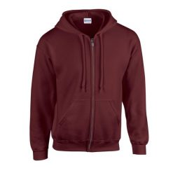 Bluza Z Kapturem Dla Dorosłych Unisex Heavy Blend Full Zip. Brązowe bluzy męskie GILDAN, m, bez wzorów, bez ramiączek, z kapturem. Za 121.99 zł.