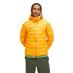 Kurtka Peak Performance puchowa męska Helium Down Hood Jacket pomarańczowa - XL. Brązowe kurtki męskie Peak Performance, m, bez wzorów, z puchu, bez kaptura. W wyprzedaży za 1,099.00 zł.