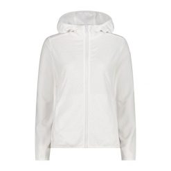 Kurtka narciarska z kapturem na zamek dla kobiet CMP. Białe kurtki sportowe damskie CMP, na zimę, s, bez wzorów, bez ramiączek, z kapturem, narciarskie. Za 314.00 zł.