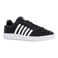 Buty sportowe K-Swiss Court Tiebreak SDE sneakersy zamszowe tenisówki czarne. Czarne trampki męskie K-SWISS, na lato, bez wzorów, z materiału, sportowe, bez zapięcia. Za 297.75 zł.