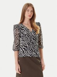 Morgan Bluzka 252-TRUDDY Czarny Regular Fit. Czarne bluzki damskie Morgan, s, bez wzorów, z syntetyku, bez kołnierzyka, bez ramiączek. Za 179.99 zł.