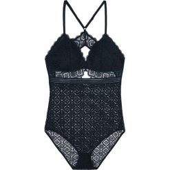 Body "Sienna" w kolorze granatowym. Niebieskie body Dorina, bez wzorów, z koronki. W wyprzedaży za 77.95 zł.