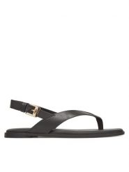 Tommy Hilfiger Sandały Color Block Thong Flat Sandal FW0FW08883 Czarny. Czarne sandały damskie Tommy Hilfiger, bez wzorów, ze skóry, bez obcasa, na płaskiej podeszwie, bez zapięcia. Za 329.99 zł.