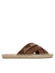 LOVE MOSCHINO Klapki JA28362G0MIG0300 Brązowy. Brązowe klapki damskie Love Moschino, bez wzorów, ze skóry, bez obcasa, bez zapięcia. Za 669.99 zł.