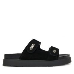 Klapki Liu Jo. Czarne klapki damskie Liu Jo, bez wzorów, bez obcasa, bez zapięcia. Za 389.99 zł.