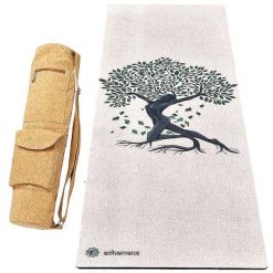 Mata do jogi z gumy i konopi 4,5mm + torba ze skóry korkowej – drzewo życia. Brązowe torby na ramię męskie ACHAMANA, z bawełny, na ramię, duże. Za 529.00 zł.