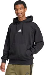 Bluza męska adidas Essentials Feelcozy Fleece Hoodie czarna JE3807 S. Czarne bluzy męskie Adidas, m, bez wzorów, bez kaptura. Za 216.80 zł.