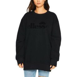 Bluza turystyczna damska Ellesse Caterina Crew. Czarne bluzy damskie Ellesse, m, bez wzorów, z bawełny, bez ramiączek, bez kaptura. Za 155.00 zł.