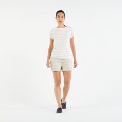 Szorty żeglarskie damskie Tribord Sailing 100. Brązowe szorty damskie TRIBORD, bez wzorów, z bawełny, sportowe. Za 79.99 zł.