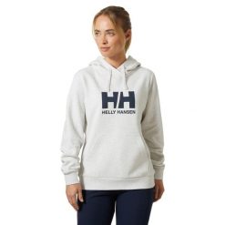 Damska bluza z kapturem z logo Helly Hansen 2.0. Białe bluzy damskie Helly Hansen, bez wzorów, casualowe, bez ramiączek, z kapturem. Za 416.00 zł.