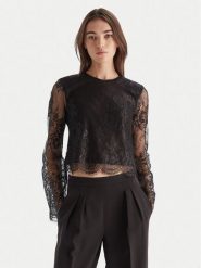 Bardot Bluzka Antonelle 60127TB Czarny Regular Fit. Czarne bluzki damskie Bardot, bez wzorów, z syntetyku, bez kołnierzyka, bez ramiączek. Za 439.99 zł.