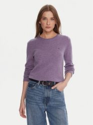 Tommy Hilfiger Sweter WW0WW40264 Fioletowy Regular Fit. Fioletowe swetry nierozpinane damskie Tommy Hilfiger, xxs, bez wzorów, z wełny, bez kołnierzyka, bez ramiączek. Za 519.99 zł.