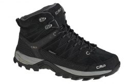Buty trekkingowe CMP Rigel Waterproof. Czarne trekkingi męskie CMP, z zamszu, bez zapięcia. Za 379.99 zł.