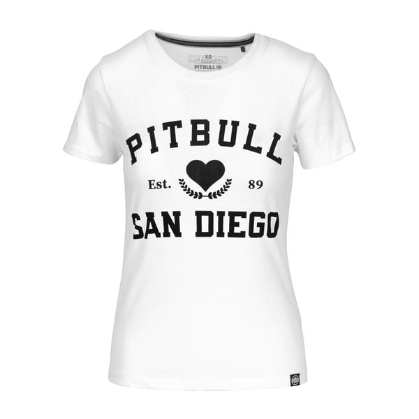 Koszulka damska Pitbull Love PB. Białe koszulki sportowe damskie PITBULL, l, bez wzorów, bez ramiączek. Za 62.99 zł.