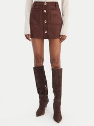 Bardot Spódnica z imitacji skóry Lorenzo 59673SB1 Brązowy Regular Fit. Brązowe spódnice damskie Bardot, bez wzorów, ze skóry. Za 449.99 zł.