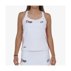 Damski tank top Bullpadel Exima. Białe topy damskie bullpadel, bez wzorów, sportowe, bez kołnierzyka, bez ramiączek. Za 208.30 zł.