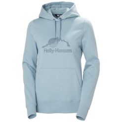 Bluza z kapturem damska Helly Hansen Nord Graphic. Niebieskie bluzy damskie Helly Hansen, bez wzorów, bez ramiączek, z kapturem. Za 379.50 zł.
