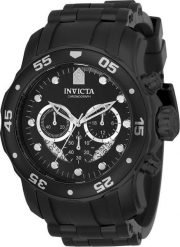 Zegarek Invicta Zegarek Męski Invicta Pro Diver SCUBA 21930 Quartz Black Dial Black Silicone. Czarne zegarki męskie Invicta, bez wzorów. Za 862.99 zł.