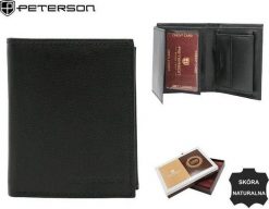 Peterson Portfel damski skórzany PTN RD-270-GCL BLACK. Czarne portfele damskie Peterson. Za 107.19 zł.