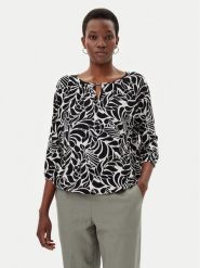 Olsen Bluzka 11105072 Czarny Regular Fit. Czarne bluzki damskie Olsen, bez wzorów, z wiskozy, bez kołnierzyka, bez ramiączek. Za 219.99 zł.