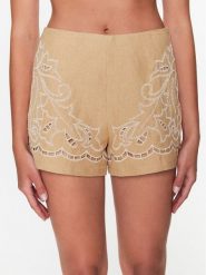 TWINSET Szorty materiałowe 231TT2382 Beżowy Regular Fit. Brązowe szorty damskie Twinset, bez wzorów, z bawełny. Za 1,329.00 zł.