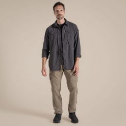 Koszula przeciw komarom męska Craghoppers NosiLife Adventure LS Shirt III. Szare koszule męskie Craghoppers, m, bez wzorów, casualowe, bez kołnierzyka, bez ramiączek. Za 354.99 zł.