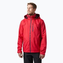 Kurtka żeglarska męska Helly Hansen Crew Hooded 2.0. Czerwone kurtki sportowe męskie Helly Hansen, l, bez wzorów, z materiału, z kapturem, żeglarskie. Za 801.95 zł.