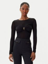 Elisabetta Franchi Body BO-016-57E2-V390 Czarny Slim Fit. Czarne body Elisabetta Franchi, bez wzorów, z wiskozy. Za 1,658.20 zł.