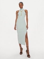 Elisabetta Franchi Sukienka codzienna AM-69S-41E2-V400 Zielony Slim Fit. Zielone sukienki damskie Elisabetta Franchi, na co dzień, s, bez wzorów, z wiskozy, bez kołnierzyka, bez ramiączek, proste. Za 859.99 zł.