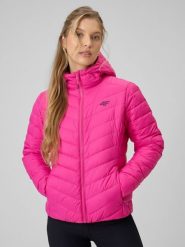4F Kurtka z wypełnieniem syntetycznym damska - różowa XXL. Czerwone kurtki sportowe damskie 4F, xxl, bez wzorów, z materiału, bez ramiączek, bez kaptura. Za 269.99 zł.