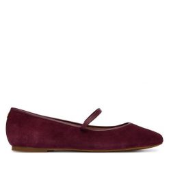 Baleriny LAUREN RALPH LAUREN. Czerwone balerinki damskie Lauren Ralph Lauren, bez wzorów, bez obcasa, bez zapięcia. Za 599.99 zł.