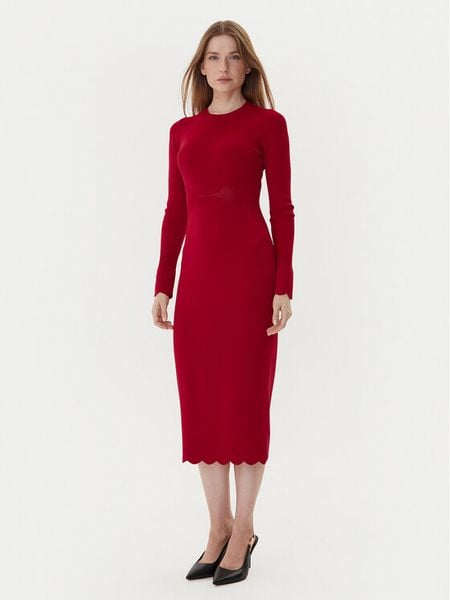 TWINSET Sukienka dzianinowa 252TP3040 Czerwony Slim Fit. Czerwone sukienki damskie Twinset, l, bez wzorów, z dzianiny, bez kołnierzyka, bez ramiączek. Za 1,089.00 zł.