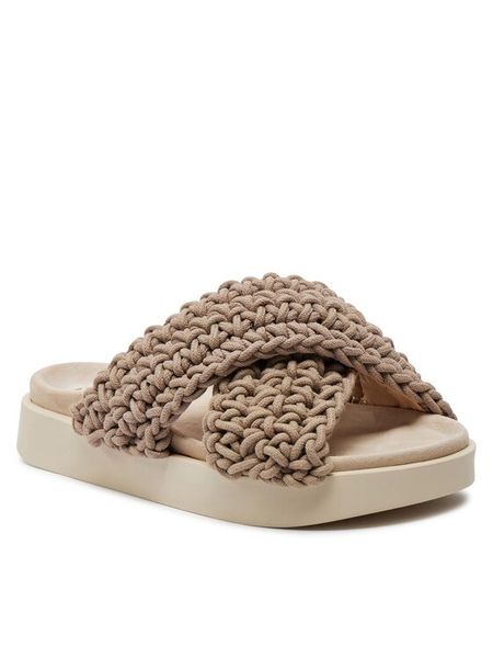 Inuikii Klapki Woven 70104-105 Brązowy. Brązowe klapki damskie Inuikii, bez wzorów, z materiału, bez obcasa, bez zapięcia. Za 1,029.00 zł.