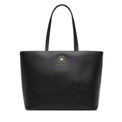 Torebka Tommy Hilfiger. Czarne shopperki damskie Tommy Hilfiger, bez wzorów, bez dodatków. Za 549.99 zł.
