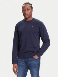 Wrangler Bluza Sign Off 112350534 Granatowy Regular Fit. Niebieskie bluzy męskie Wrangler, m, bez wzorów, z bawełny, bez ramiączek, bez kaptura. Za 219.99 zł.