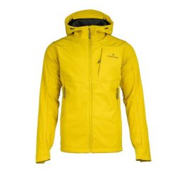 Kurtka męska softshell Ventura SS. Żółte kurtki męskie Bergson, m, bez wzorów, z softshellu, bez kaptura, trekkingowe. W wyprzedaży za 383.00 zł.
