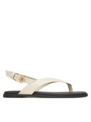 Tommy Hilfiger Sandały Color Block Thong Flat Sandal FW0FW08883 Écru. Sandały damskie Tommy Hilfiger, bez wzorów, ze skóry, bez obcasa, na płaskiej podeszwie, bez zapięcia. Za 299.99 zł.